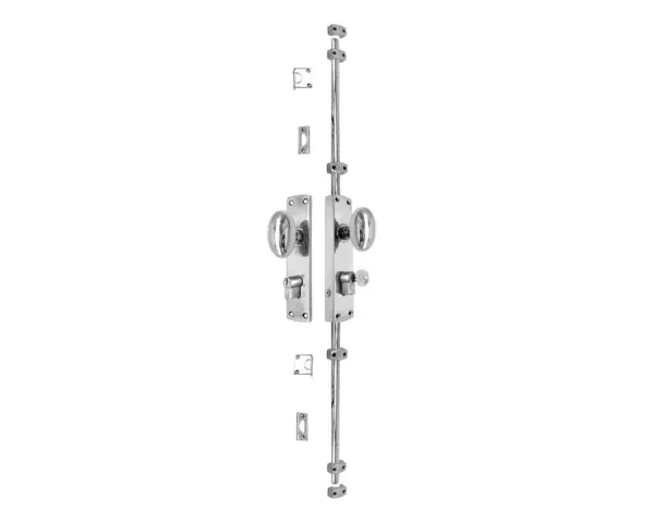 Oval Knob Locking Espagnolette Bolt for up to 8.5' High Doors & Windows - Image 2