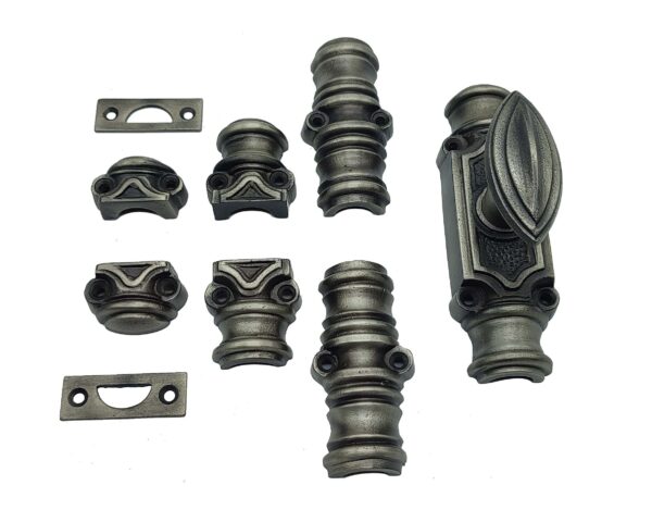 Victorian plain stepped espagnolette bolt/Cremone bolt upto 6 FT 4 “- antique pewter - Image 2
