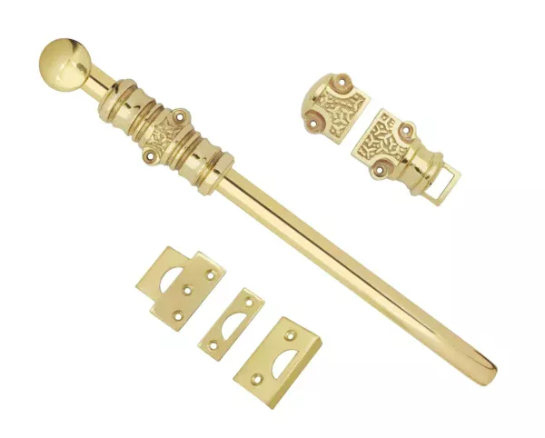 matching to Espagnolette bolt : solid brass rice polished lacquered surface sliding - Image 2