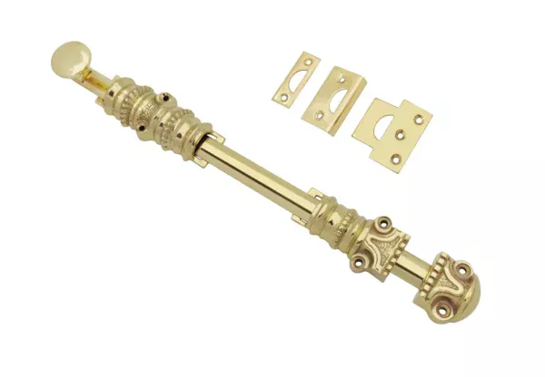 matching to Espagnolette bolt : solid brass polished lacquered surface sliding bolt - Image 3