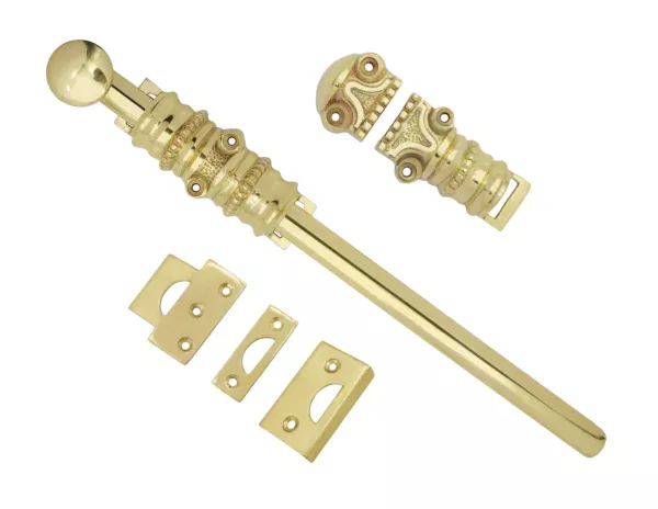 matching to Espagnolette bolt : solid brass polished lacquered surface sliding bolt - Image 4